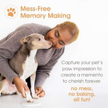 Pearhead Pet Paw Print Photo Frame With Clay Imprint Kit - Pawprint Making Kit and Photo Display for Cats and Dogs, No-Mess Pawprint Memorial, Gift For Pet Owner, Espresso