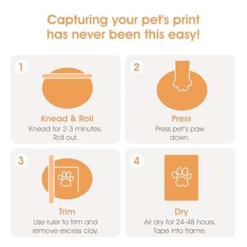 Pearhead Pet Paw Print Photo Frame With Clay Imprint Kit - Pawprint Making Kit and Photo Display for Cats and Dogs, No-Mess Pawprint Memorial, Gift For Pet Owner, Espresso