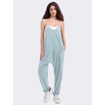 EXLURA Women’s Summer Jumpsuit with Pockets for Casual Style