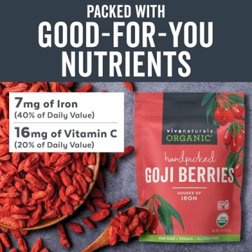 Organic Goji Berries 1 lb Non-GMO Vegan Superfood