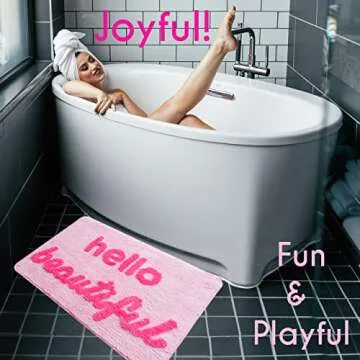 Hello Beautiful Bath Mat - Cute, Soft & Non-Slip