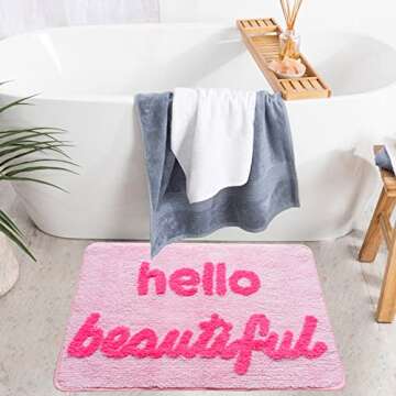 Hello Beautiful Bath Mat - Cute, Soft & Non-Slip