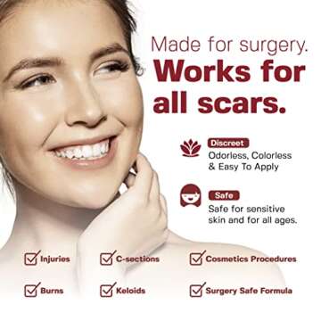 Physician Formulated Silicone Scar Sheets - Advanced Crosspolymer Medical Grade Silicone Scar Strips for Surgery, C Section, Keloids & Hypertrophic Scars - Silicone Tape For Scars (5 Sheets)