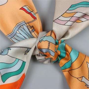 COtheSumay 100% Mulberry Silk Scarf for Handbags,Bags, and Purses,2"x35" Hair Ribbon Skinny Neck Scarves for Women