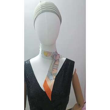 COtheSumay 100% Mulberry Silk Scarf for Handbags,Bags, and Purses,2"x35" Hair Ribbon Skinny Neck Scarves for Women