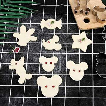 BakingWorld Mouse Cookie Cutter Set - 11pcs - Mouse Head,Ears,Side Face,Hand,Star,Candy and Shoes Cartoon Shape Fondant Biscuit Cutters Mold - Stainless Steel