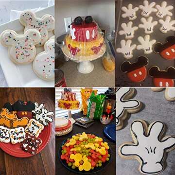 BakingWorld Mouse Cookie Cutter Set - 11pcs - Mouse Head,Ears,Side Face,Hand,Star,Candy and Shoes Cartoon Shape Fondant Biscuit Cutters Mold - Stainless Steel