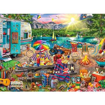 Buffalo Games - Aimee Stewart - The Family Campsite - 1000 Piece Jigsaw Puzzle , Blue