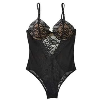 Adore Me Scoria Sexy Floral Lace Bodysuit - Underwire Support