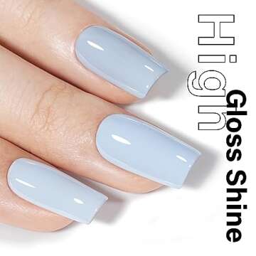 AILLSA Pastel Blue Gel Nail Polish Macaron Baby Blue Gel Polish Bright Spring Summer Colors Cotton C...