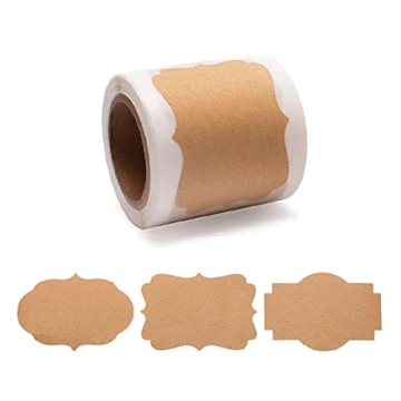 150 Pcs Kraft Blank Sticker Labels for Gifts, Jars, and More