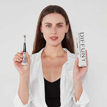 DIFFUNY Double Ended Makeup Brush - Kabuki & Blending Brush