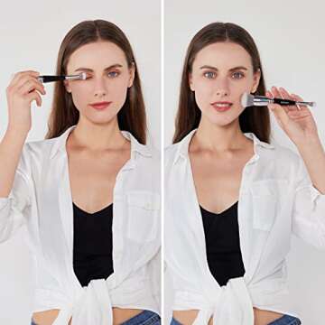 DIFFUNY Double Ended Makeup Brush - Kabuki & Blending Brush