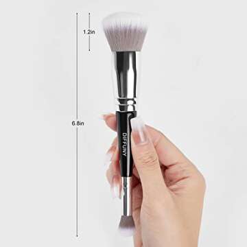 DIFFUNY Double Ended Makeup Brush - Kabuki & Blending Brush