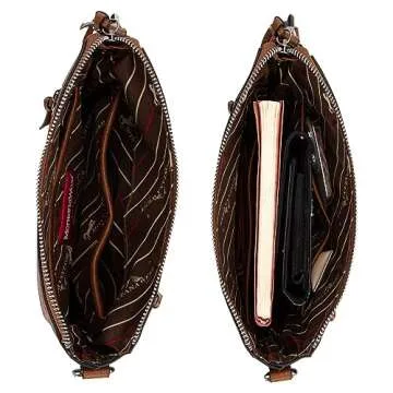 Montana West Brown Crossbody Bag for Women Small Cross Body Bag Purses Lightweight Travel Side Purse Shoulder Purses with Guitar Strap MWC-216BR