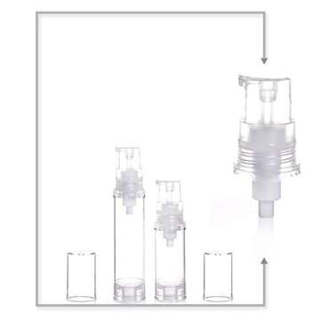 12Pcs Portable Empty Refillable Clear Plastic Airless Vacuum Pump Bottle Cosmetic Make-up Cream Lotion Sample Packing Toiletries Liquid Storage Container Vial Jars(10ml/0.34oz)