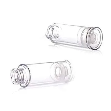 12Pcs Portable Empty Refillable Clear Plastic Airless Vacuum Pump Bottle Cosmetic Make-up Cream Lotion Sample Packing Toiletries Liquid Storage Container Vial Jars(10ml/0.34oz)