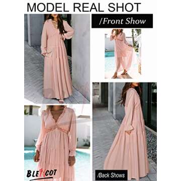 BLENCOT Women's Boho Floral Maxi Dress for Summer Events