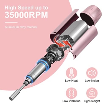 Rechargeable Nail Drill 35000RPM Electric E-File for Nails