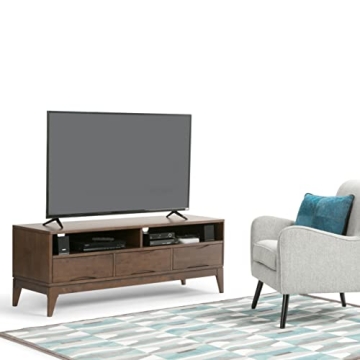 SimpliHome Harper 60 Inch Solid Wood TV Stand Walnut