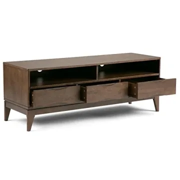SimpliHome Harper 60 Inch Solid Wood TV Stand Walnut