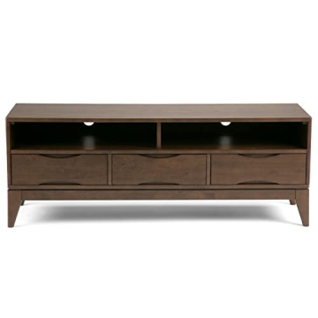 SimpliHome Harper 60 Inch Solid Wood TV Stand Walnut