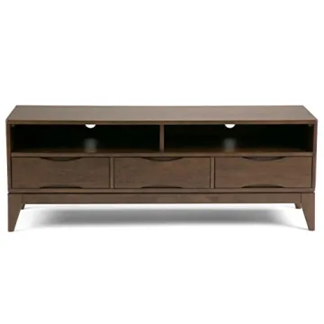 SimpliHome Harper 60 Inch Solid Wood TV Stand Walnut