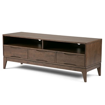SimpliHome Harper 60 Inch Solid Wood TV Stand Walnut