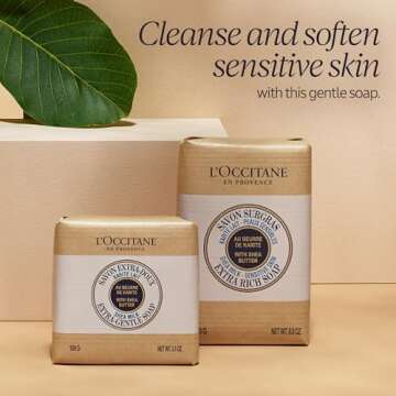 L'OCCITANE Shea Butter Extra-Gentle Solid Hand & Body Soap: Citrusy Shea Verbena, Relaxing Shea Lave...
