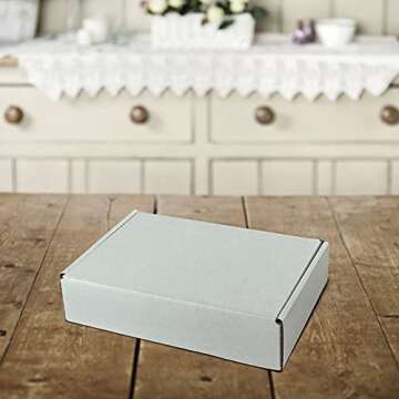 RLAVBL 9x6x2 Inches Shipping Boxes Set of 25, White Small Corrugated Cardboard Box, Mailer Boxes for Packing Small Business