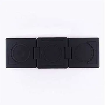 Unravel 3-in-1 Foldable Travel Wireless Charger -7.5W Charging Station for iPhone 15, 14, 13, 12, 11 Series, Apple Watch Ultra, SE, Series 1-9, AirPods Pro/Gen3 - Black (Includes Adapter & Cable)