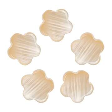 LiQunSweet 30 Pcs Natural Freshwater Shell Flower Beads for DIY Bracelet Necklace Jewelry Making Sup...