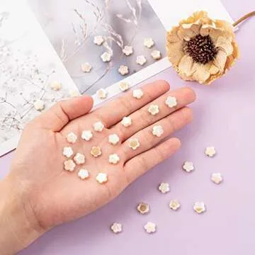 LiQunSweet 30 Pcs Natural Freshwater Shell Beads for DIY Jewelry