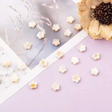 LiQunSweet 30 Pcs Natural Freshwater Shell Beads for DIY Jewelry