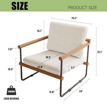 Elegant Jiexi Set of 2 Boucle Accent Chairs – Ideal Sofa Chairs for Modern Living Spaces