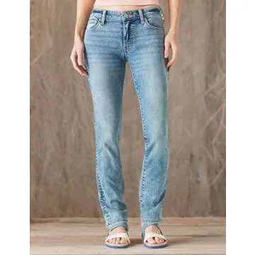 Lucky Brand Women's Stylish Mid Rise Straight Jeans