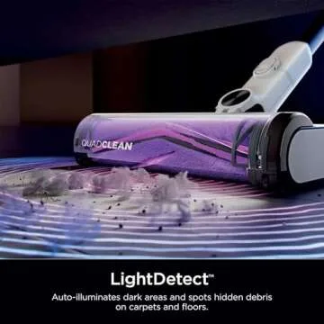 Shark IW3615 Detect Pro Cordless Stick Vacuum with HEPA Auto-Empty System, Flexible Wand, Portable Handheld Attachment, Ideal for Household Pet Hair, 60 Minute Runtime, White/Beats Brass (Renewed)