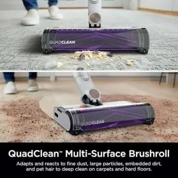 Shark IW3615 Detect Pro Cordless Stick Vacuum with HEPA Auto-Empty System, Flexible Wand, Portable Handheld Attachment, Ideal for Household Pet Hair, 60 Minute Runtime, White/Beats Brass (Renewed)