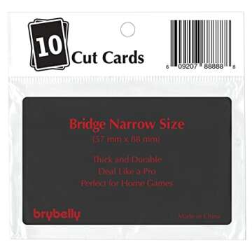 Brybelly Set of 10 Black Plastic Bridge Size Cut Cards