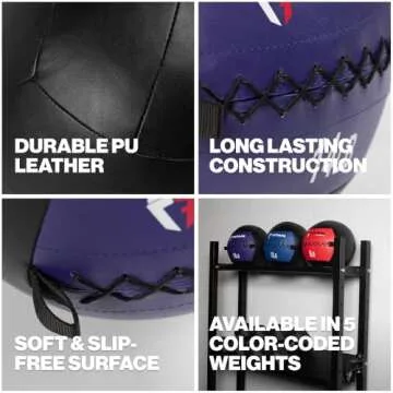 Titan Fitness Soft Leather Medicine Wall Ball 14 lb. Durable, Endurance, Cardio, Core Strength