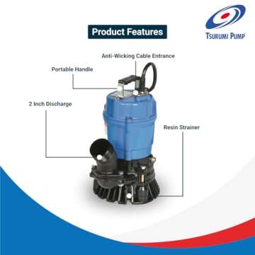 Tsurumi HS2.4S Submersible Trash Pump - 39 GPM Performance