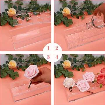 LOYWREE 32.2 Inches Rectangular Acrylic Vases for Centerpieces