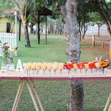 LOYWREE 2 Pack Rectangular Floral Centerpiece for Dining Table - 32.2 Inches Long Rectangle Acrylic Vase Clear Vases for Home Decor Wedding(Flowers not Included)