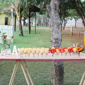 LOYWREE 32.2 Inches Rectangular Acrylic Vases for Centerpieces