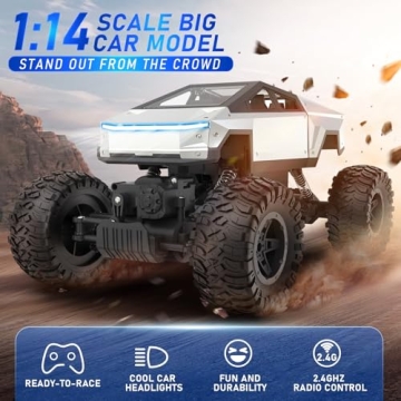 NQD 1:14 Scale Cyber Truck RC Off-Road Toy with LED Lights