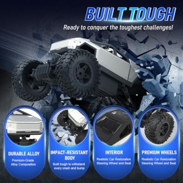 NQD 1:14 Scale Cyber Truck RC Off-Road Toy with LED Lights