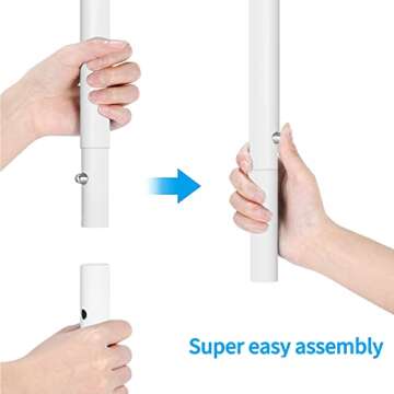 Simple Trending Standard Rod Clothing Garment Rack, Rolling Clothes Organizer on Wheels for Hanging Clothes, White