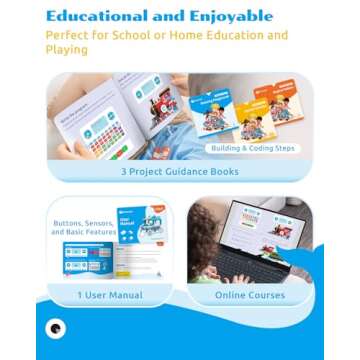 WhalesBot D3 Pro 12-in-1 STEM Wecode Pad Coding Robot Kit for Kids, 388-Piece Educational Building Set with Interactive Storytelling, Ideal Toy Gift for Boys & Girls Ages 6-8