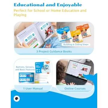 WhalesBot D3 Pro 12-in-1 STEM Wecode Pad Coding Robot Kit for Kids, 388-Piece Educational Building Set with Interactive Storytelling, Ideal Toy Gift for Boys & Girls Ages 6-8