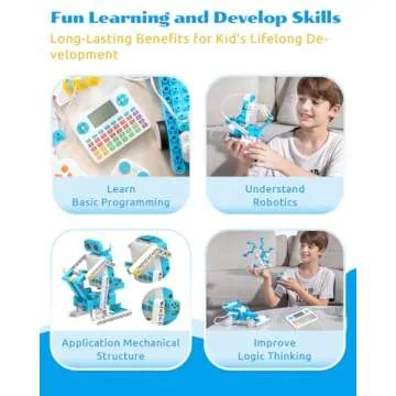 WhalesBot D3 Pro 12-in-1 STEM Wecode Pad Coding Robot Kit for Kids, 388-Piece Educational Building Set with Interactive Storytelling, Ideal Toy Gift for Boys & Girls Ages 6-8